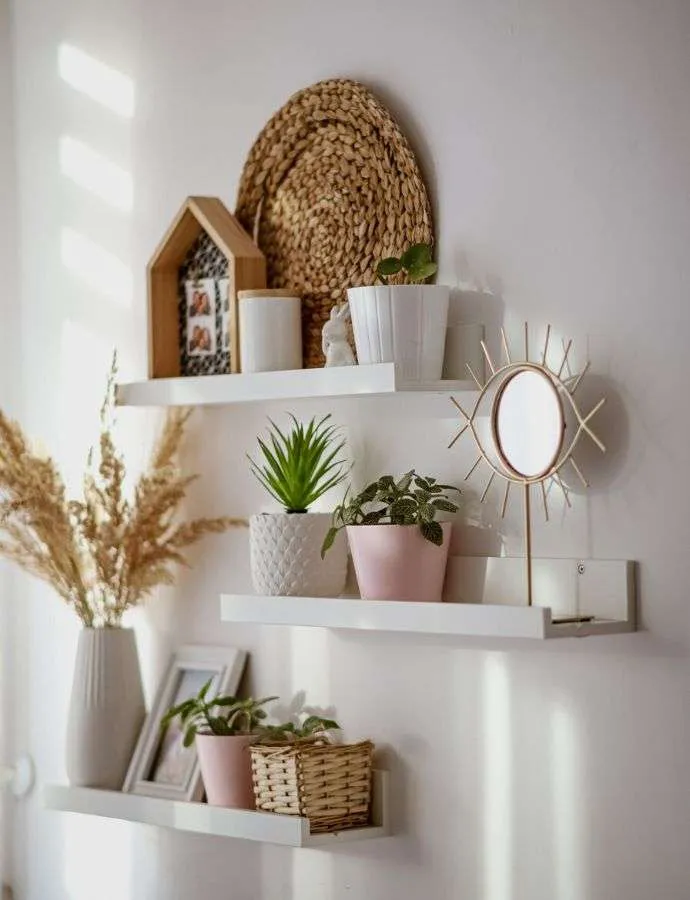 floating shelves to save space in small apartments