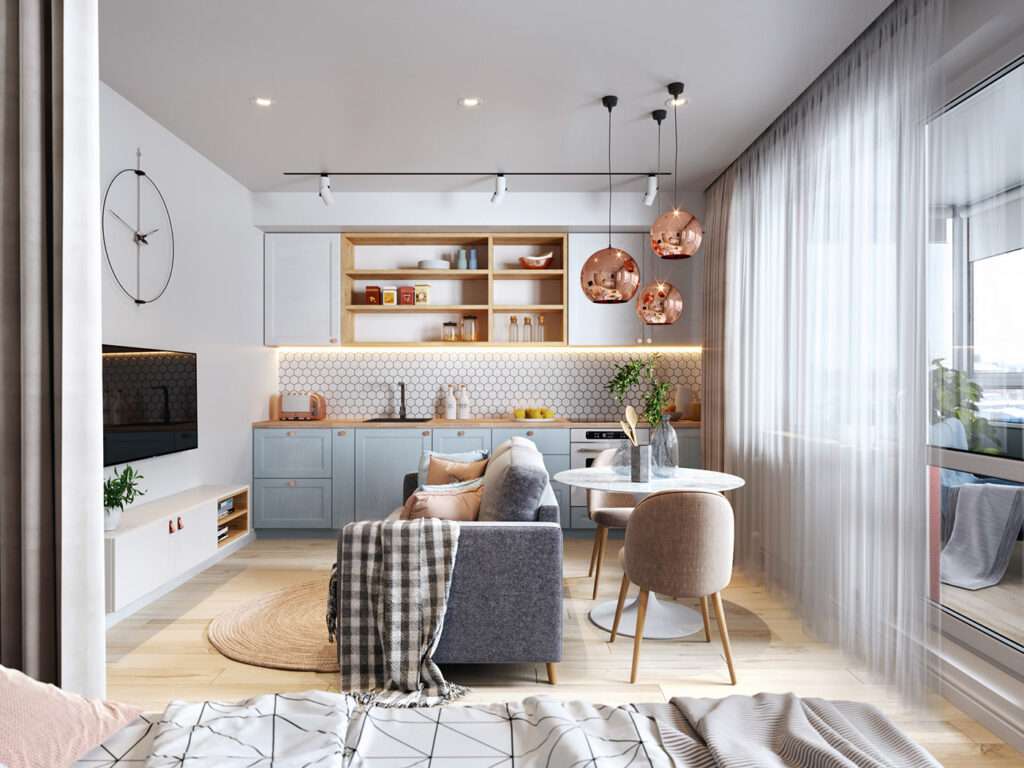 small kitchen and living room combo inspiration