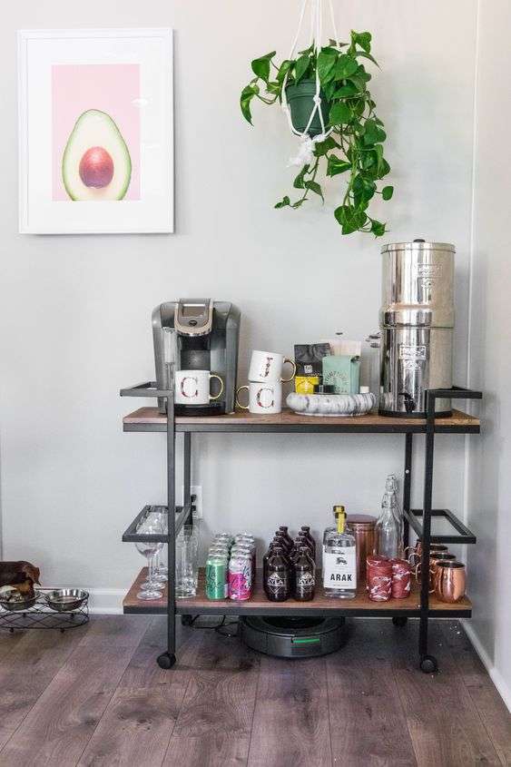 day to night coffee bar cart