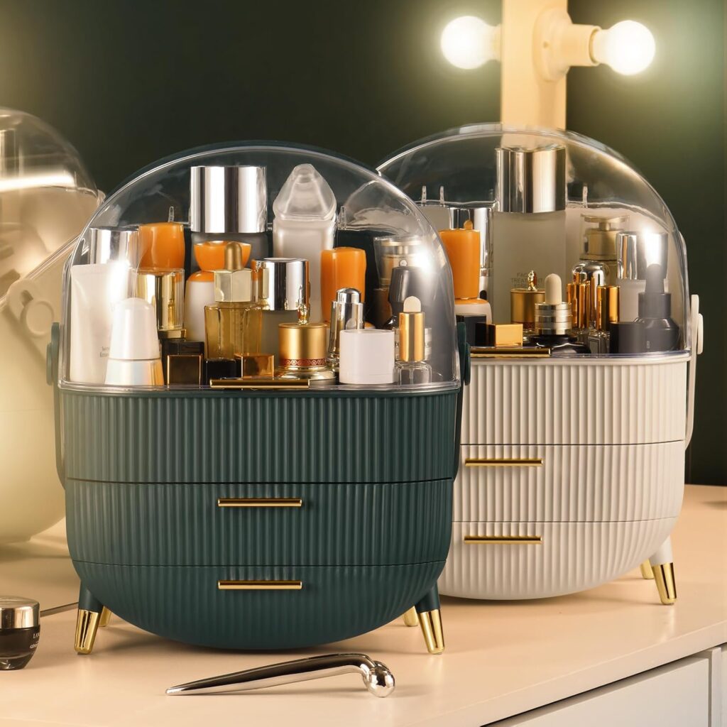 space-saving Makeup and Skincare Organizer with 2 Drawers