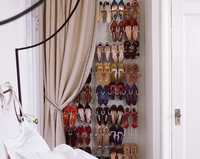 clever shoe organization for small bedroom